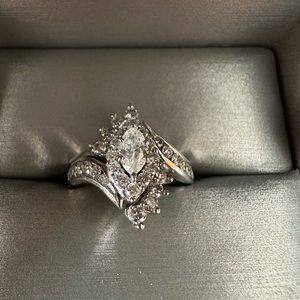 1.25ct Bridal set wedding rings 14ct white gold